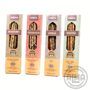 COMPOSICIÓN  2 INCIENSOS KARMA ORGÁNICOS CON LOGO